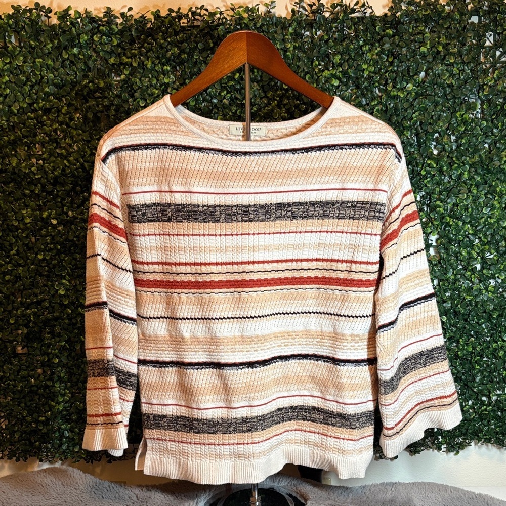Liverpool Beige and Black Striped Sweater